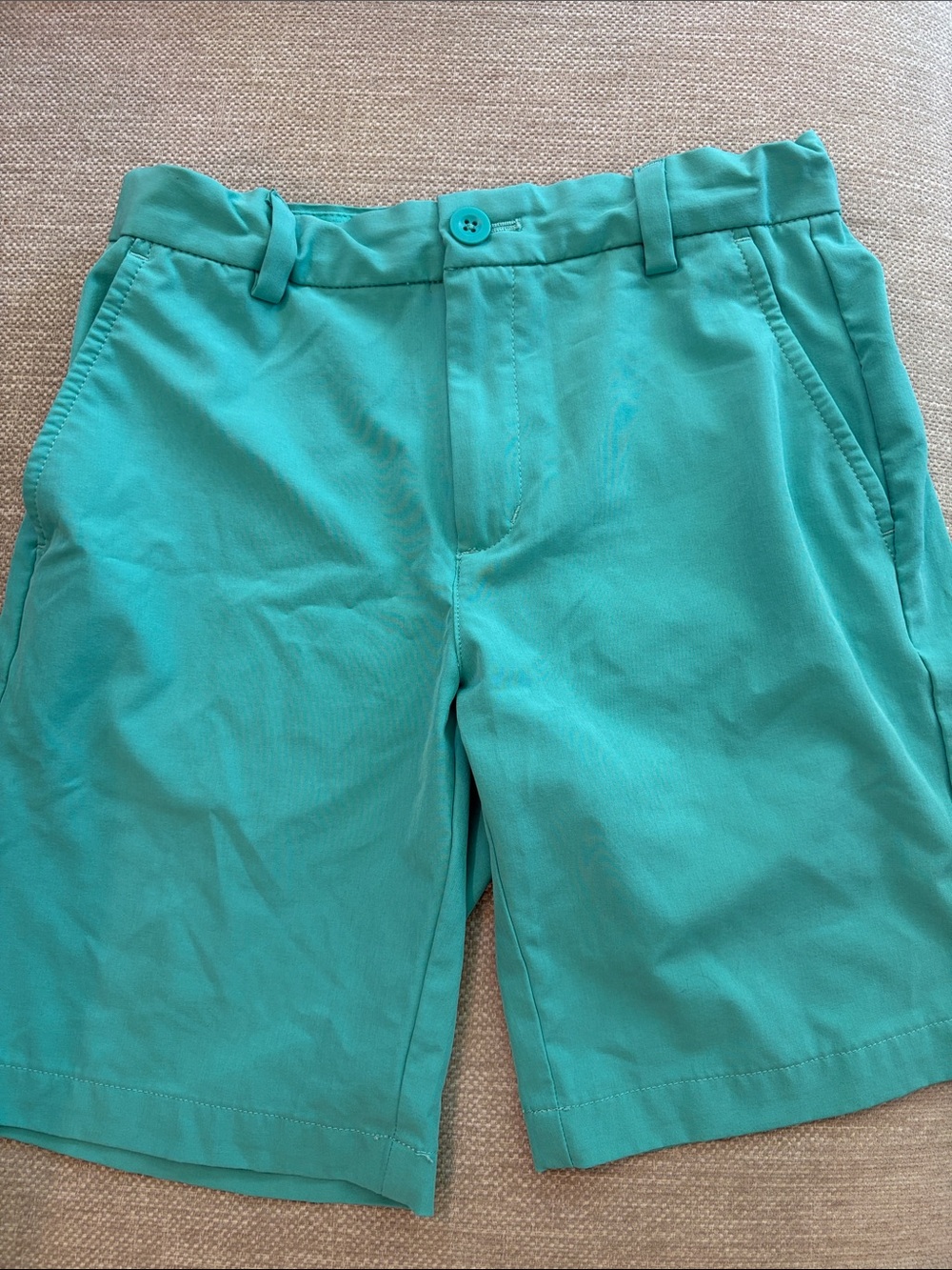 Vineyard Vines Teal Kids Flat-Front Shorts